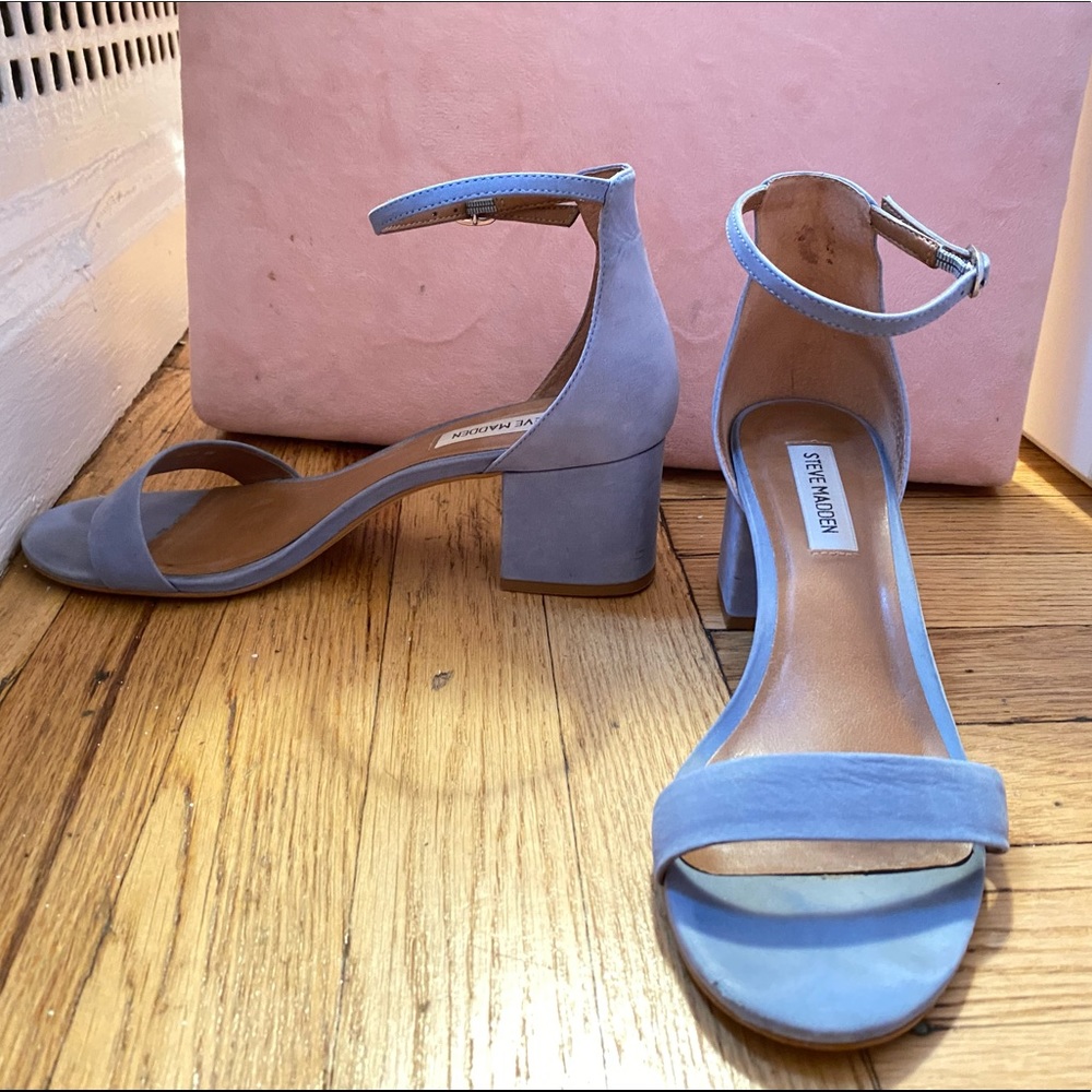 Steve Madden Irenee Block-Heel Sandals (8, blue)